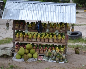 sur la route, les vendeurs de fruits